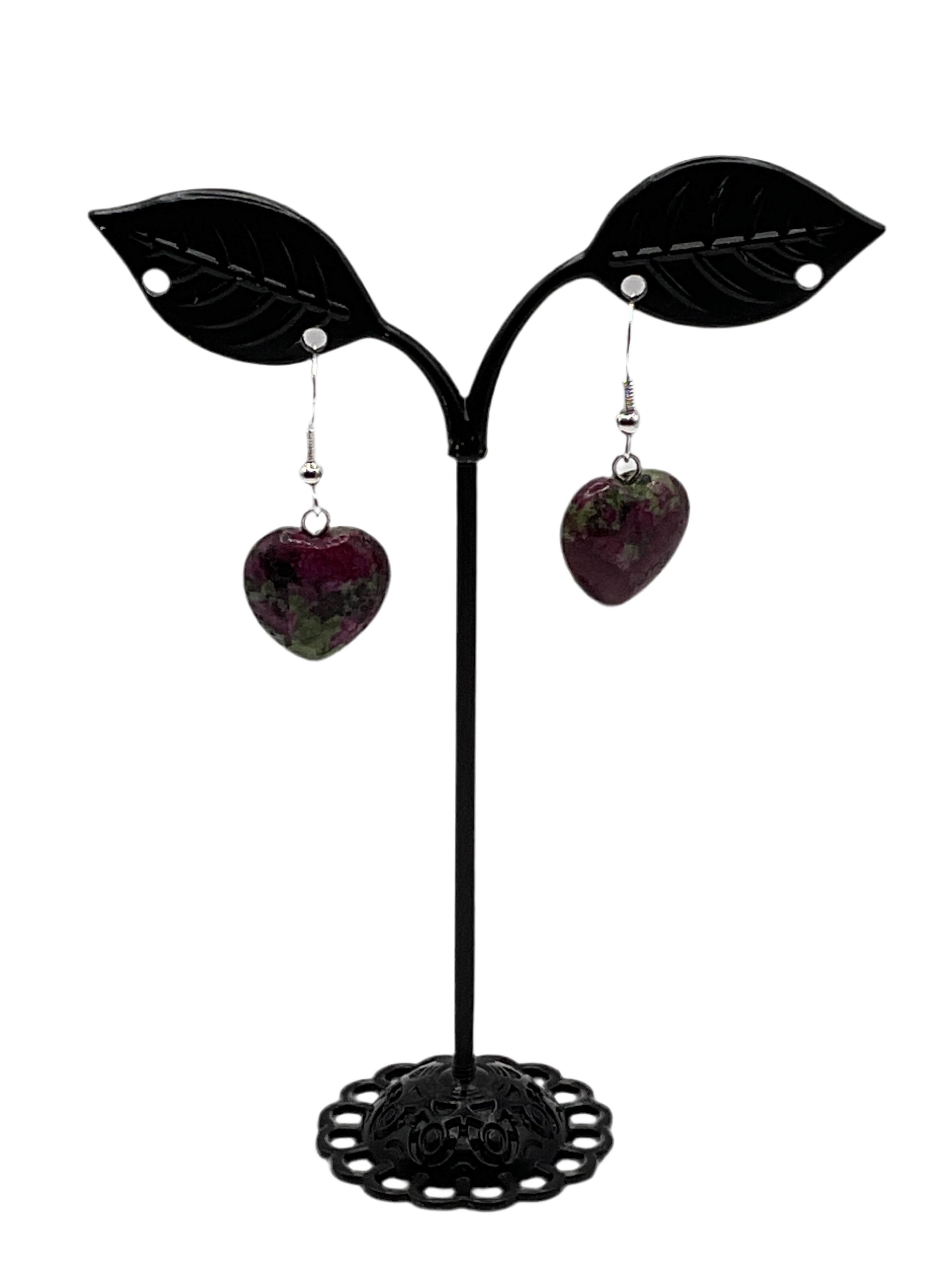 Green and purple  earrings