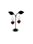 Red Jasper Stone Heart Earrings