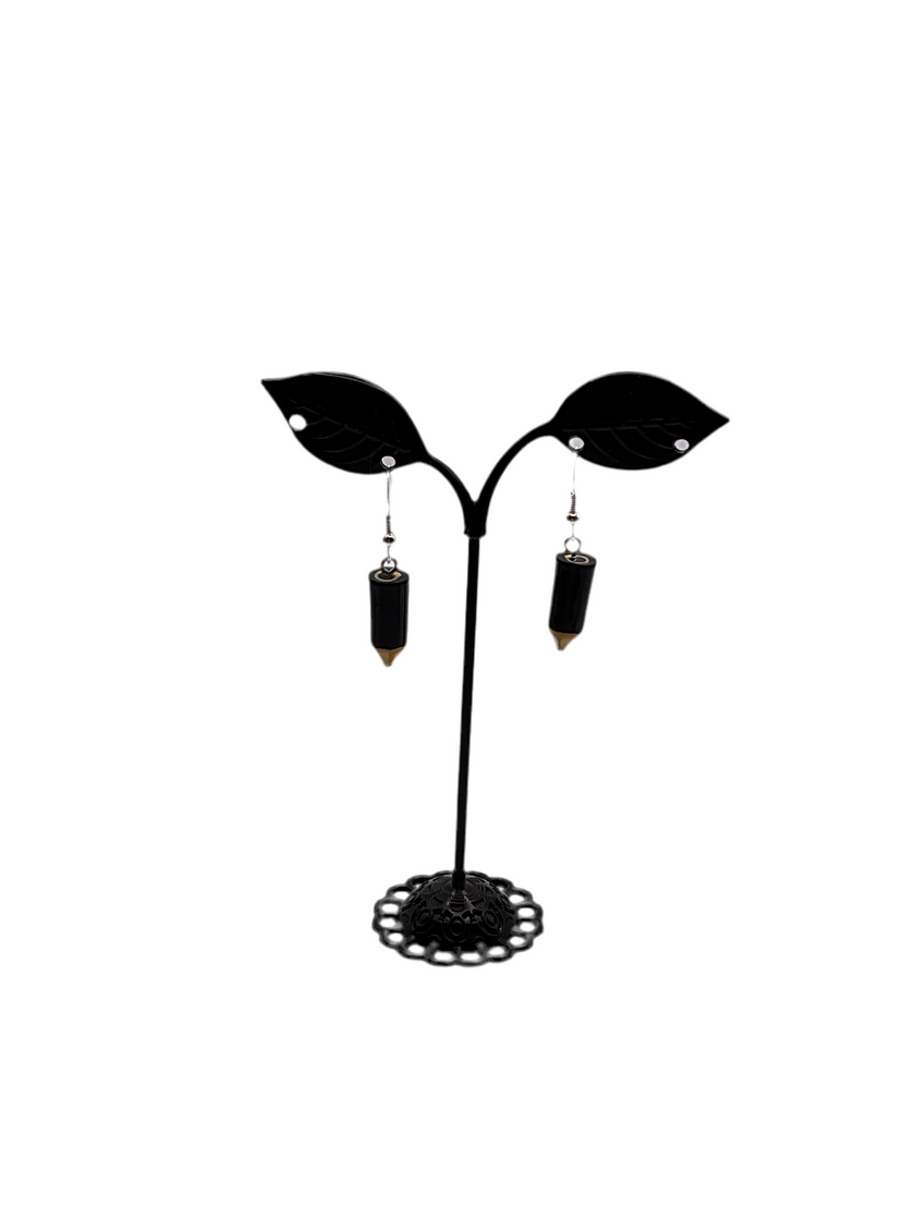 Black pencil earings