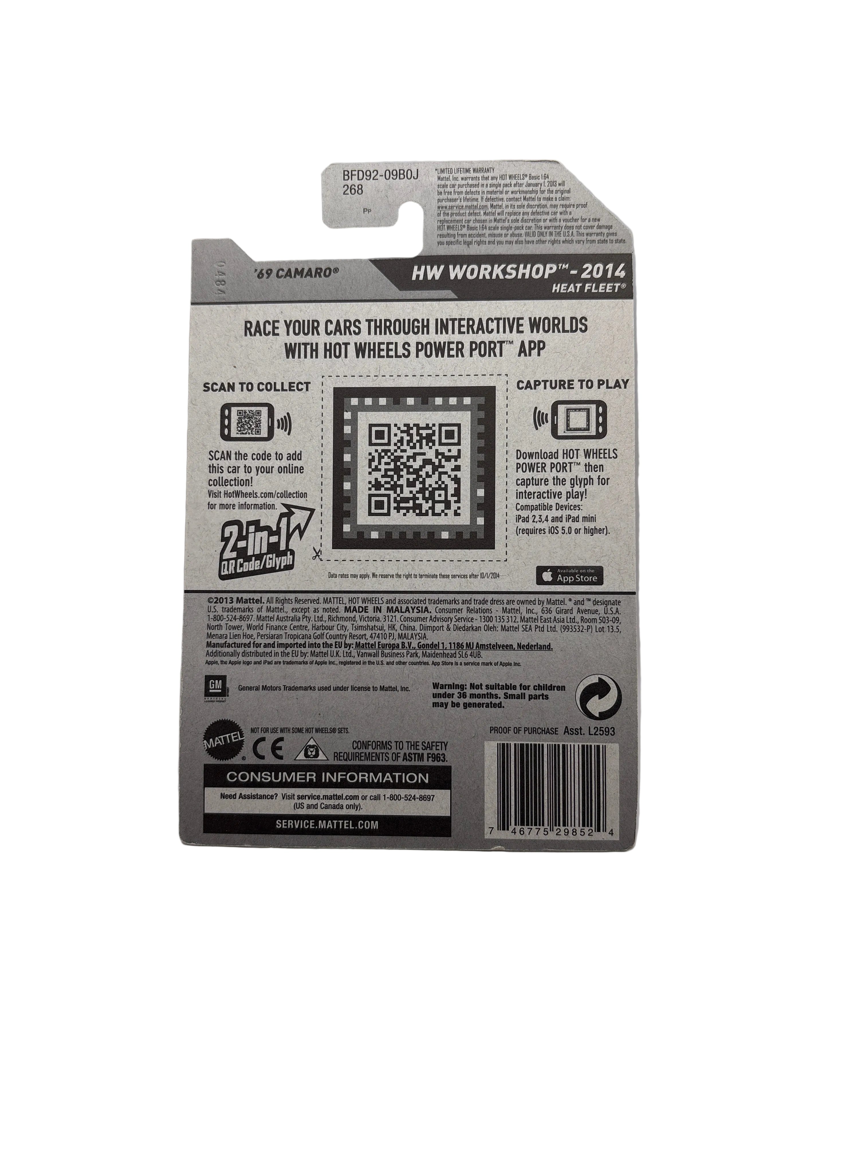 Hot Wheels 69 Camaro Diecast blue