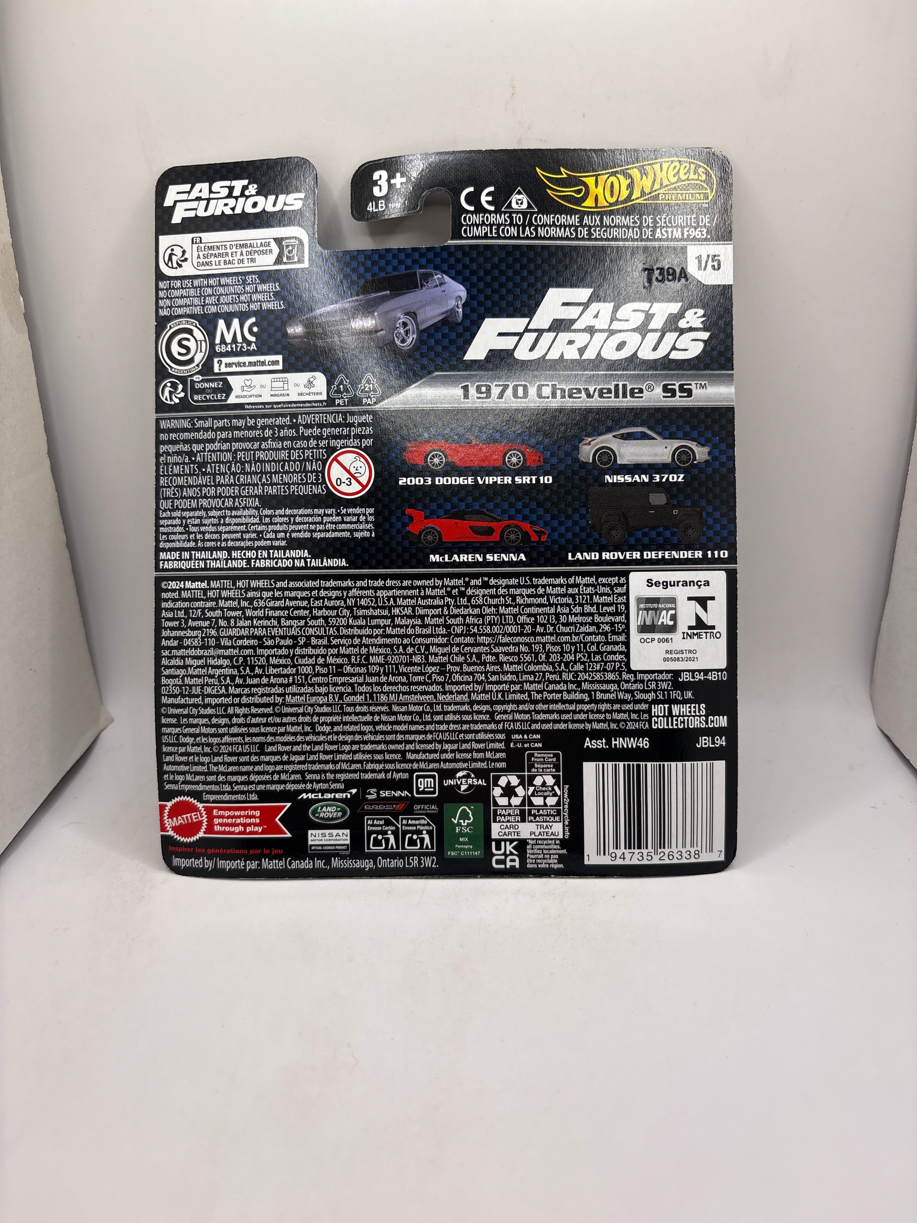 Hot Wheels 1970 Chevelle SS Diecast