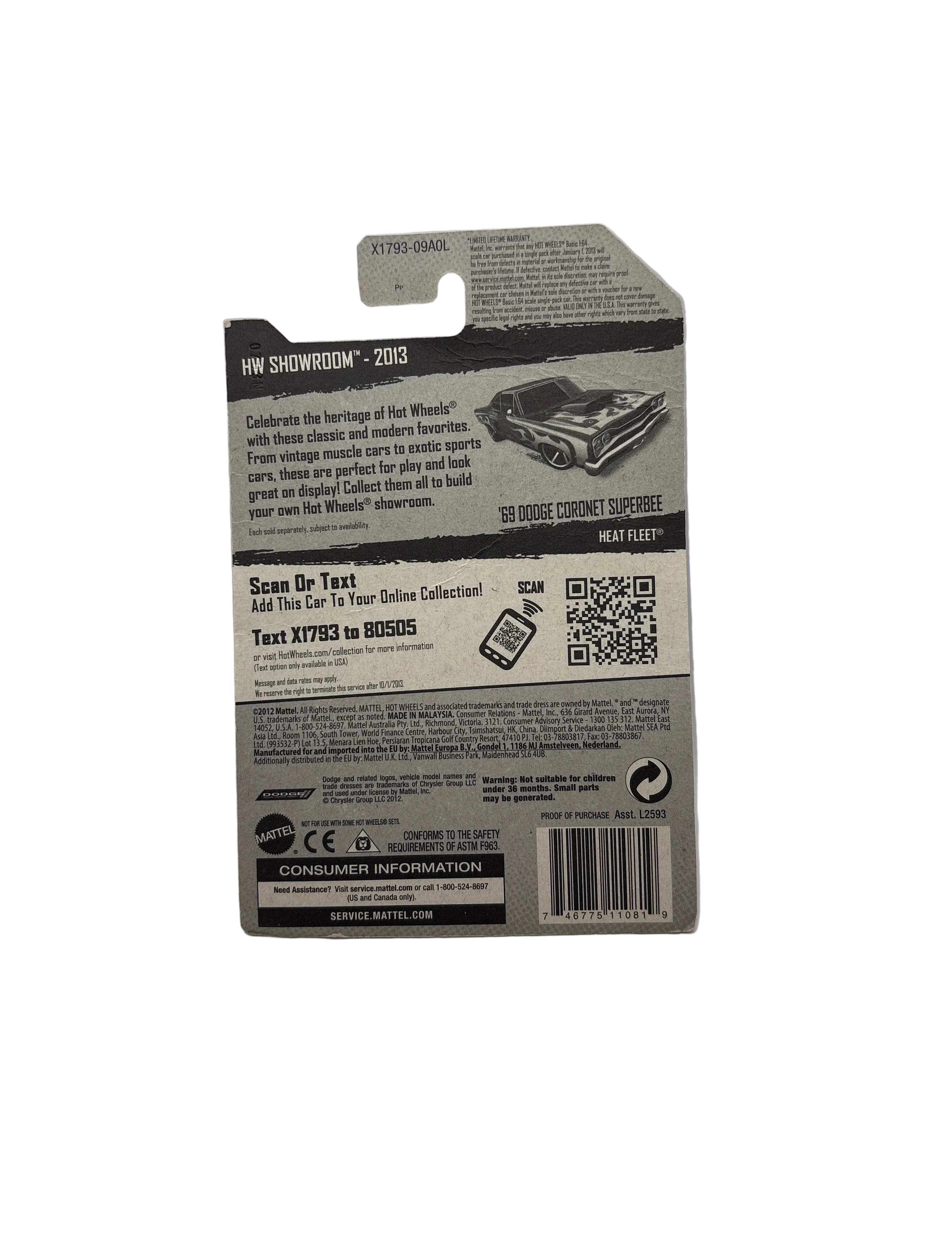 Hot Wheels 69 Dodge Coronet Superbee Diecast multi colors