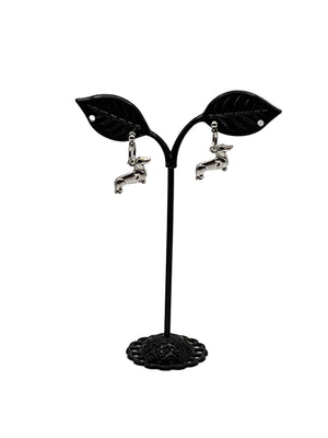 Silver Dachshund Earrings