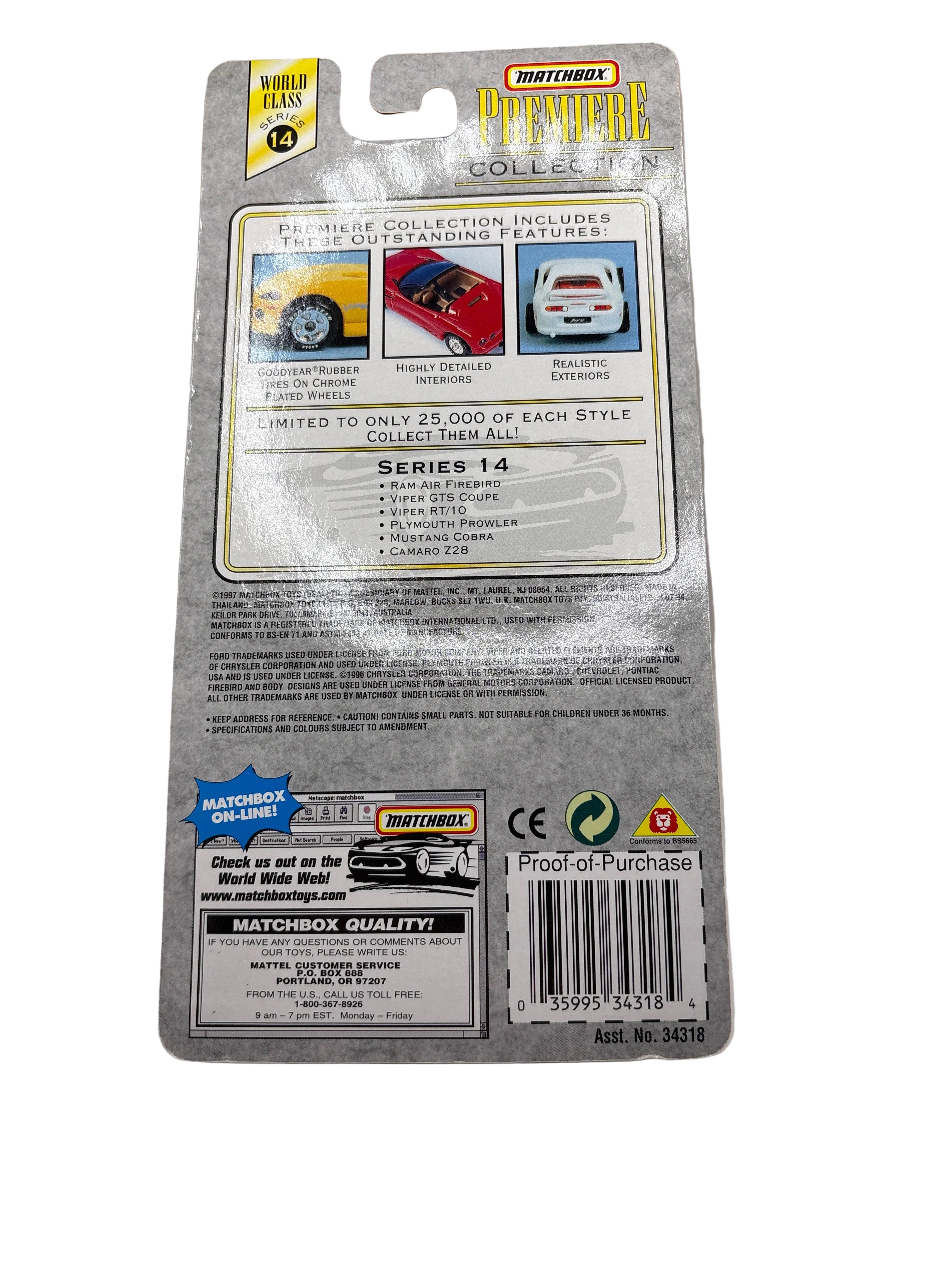 Matchbox Viper RT/10 Diecast blue