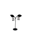 Black Dangling Gem Earrings