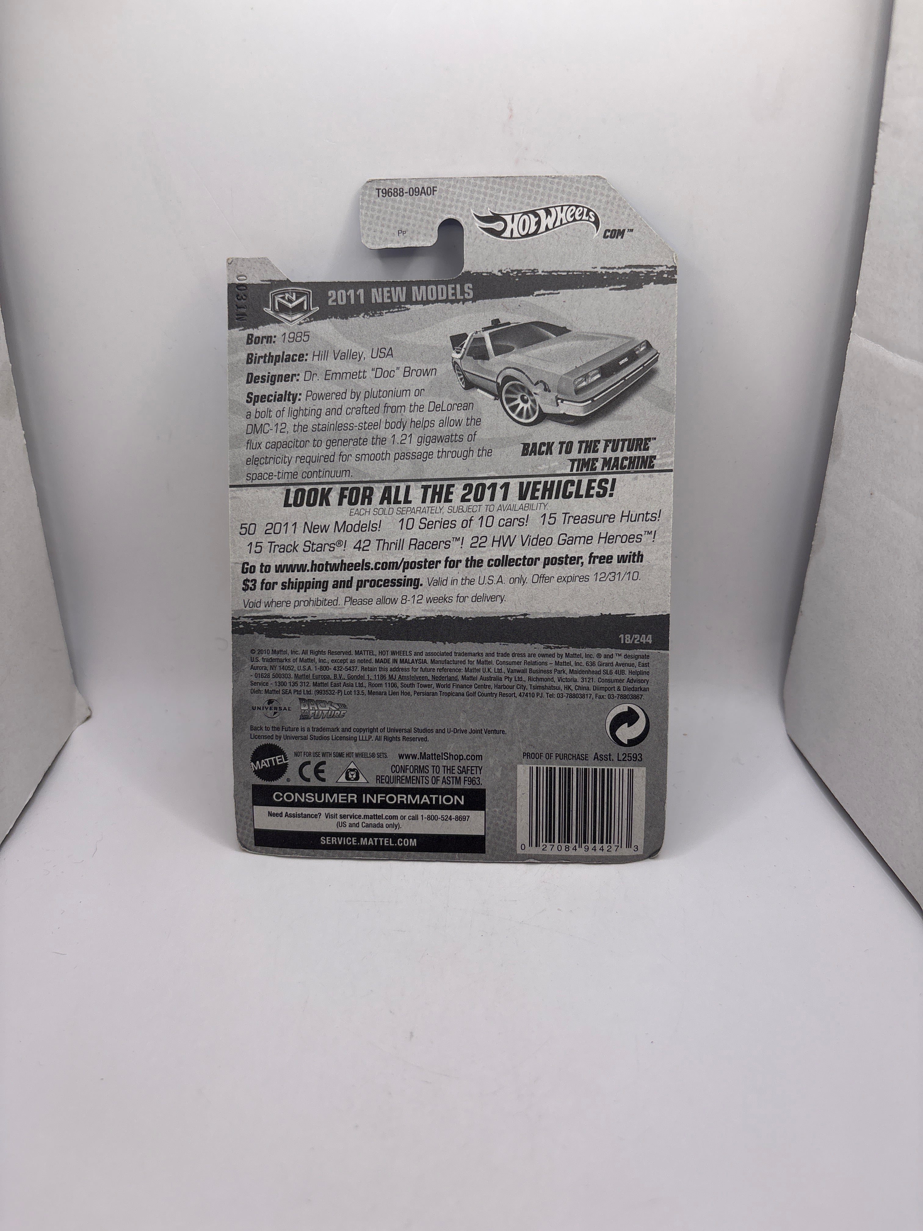 Hot Wheels Back To The Future Time Machine Diecast