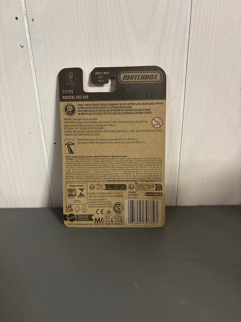 Matchbox Radical SR3 XXR Diecast