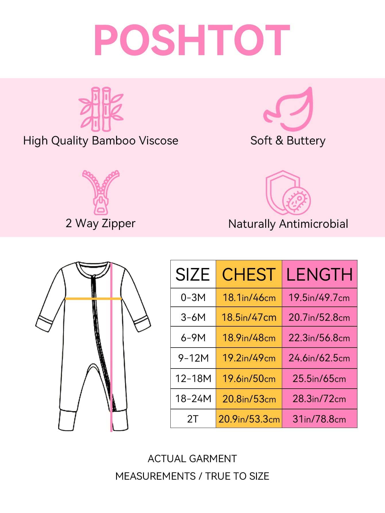 PoshTOT Summer Bamboo Baby Convertible Zippy Romper