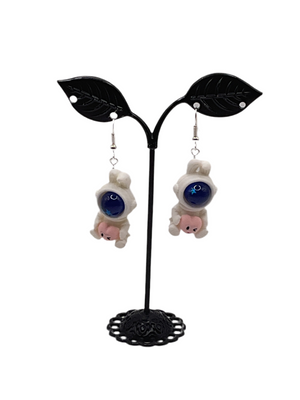 Bunny astronaut earrings