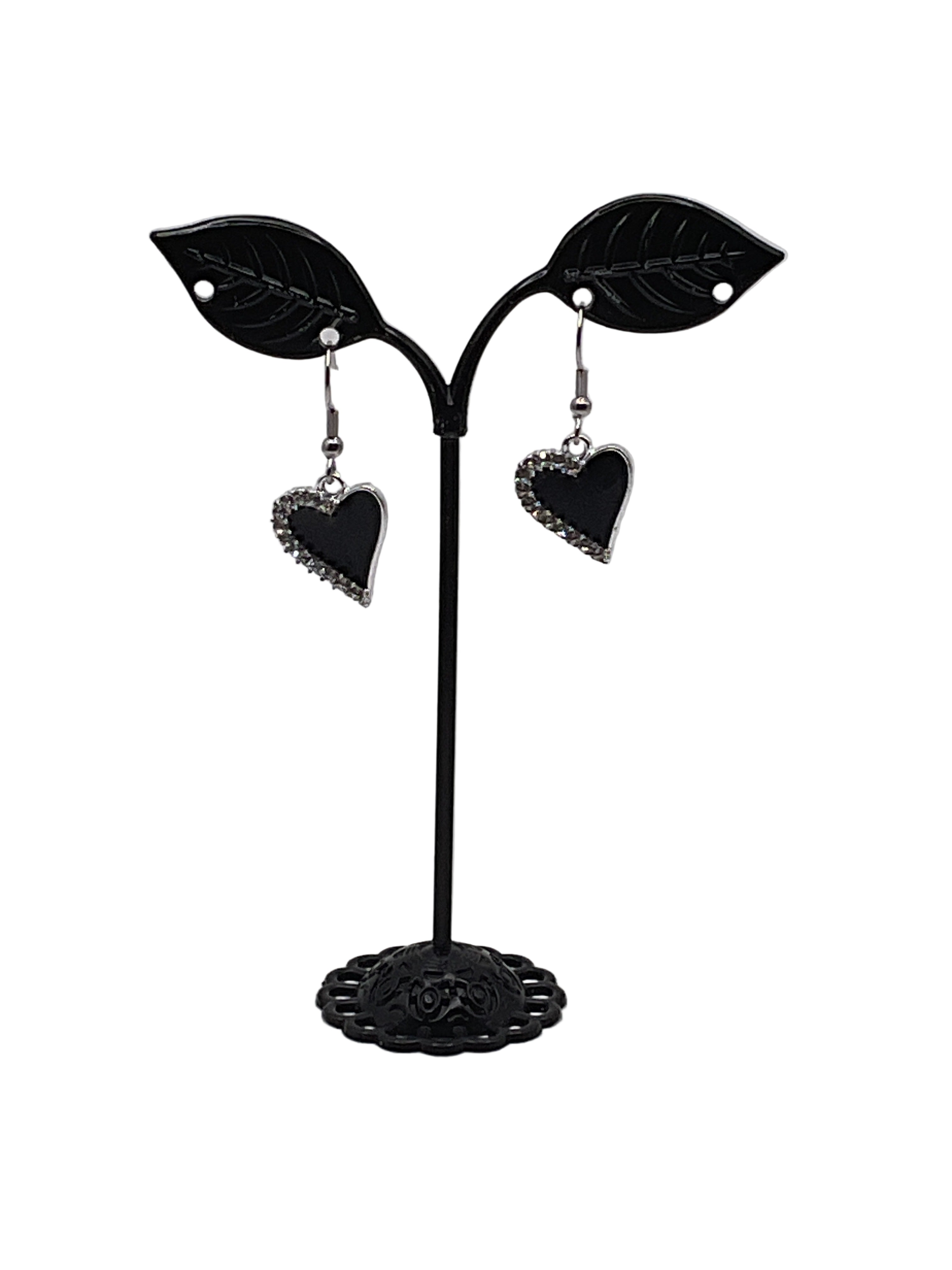Black Heart Earrings 2