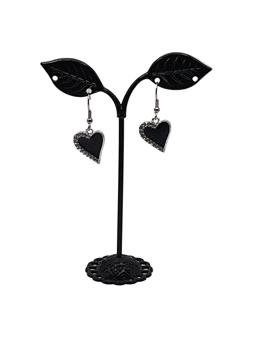 Black Heart Earrings 2