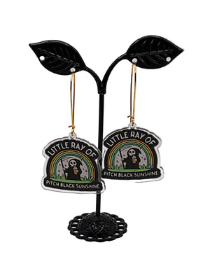 Little Ray of Pitch Black Sunshine Earrings