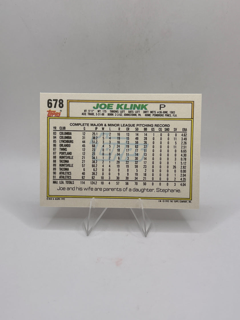 Topps Joe Klink