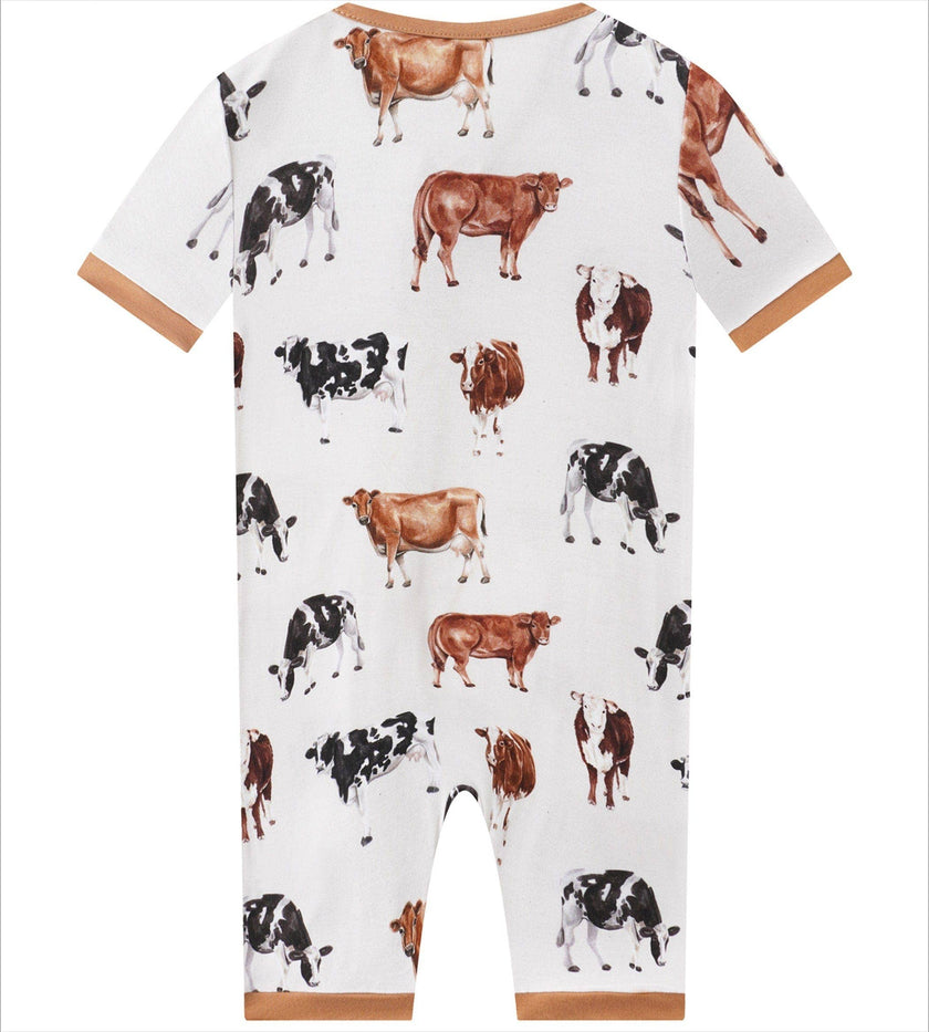 Posh TOT How Now Brown Cow? Bamboo Shorty Romper