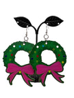 Large Wooden Christmas Earrings