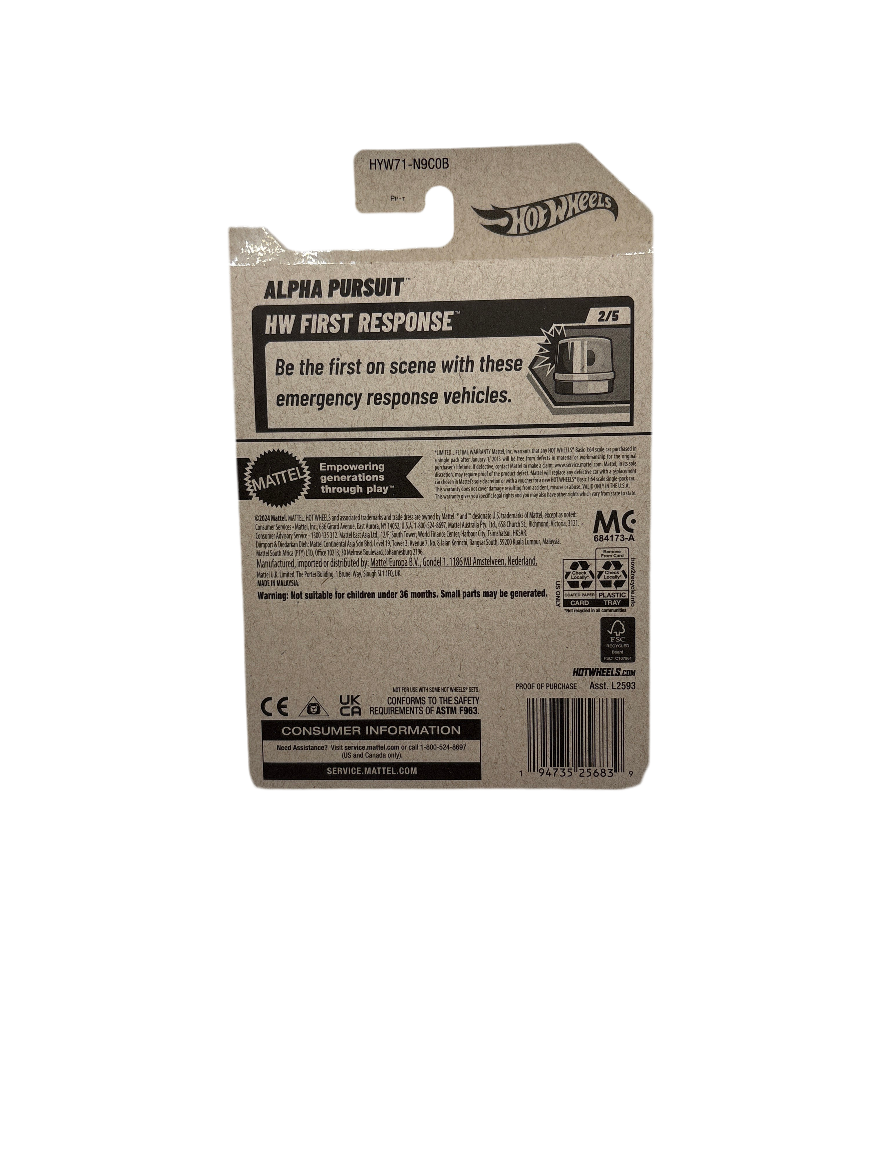 Hot Wheels Alpha Pursuit Diecast