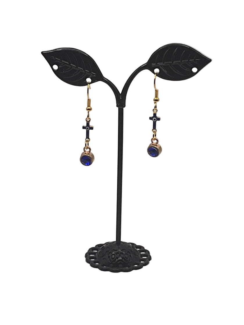 Crystal and Crosses Earrings