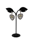 Football Heart And Crystal Earrings