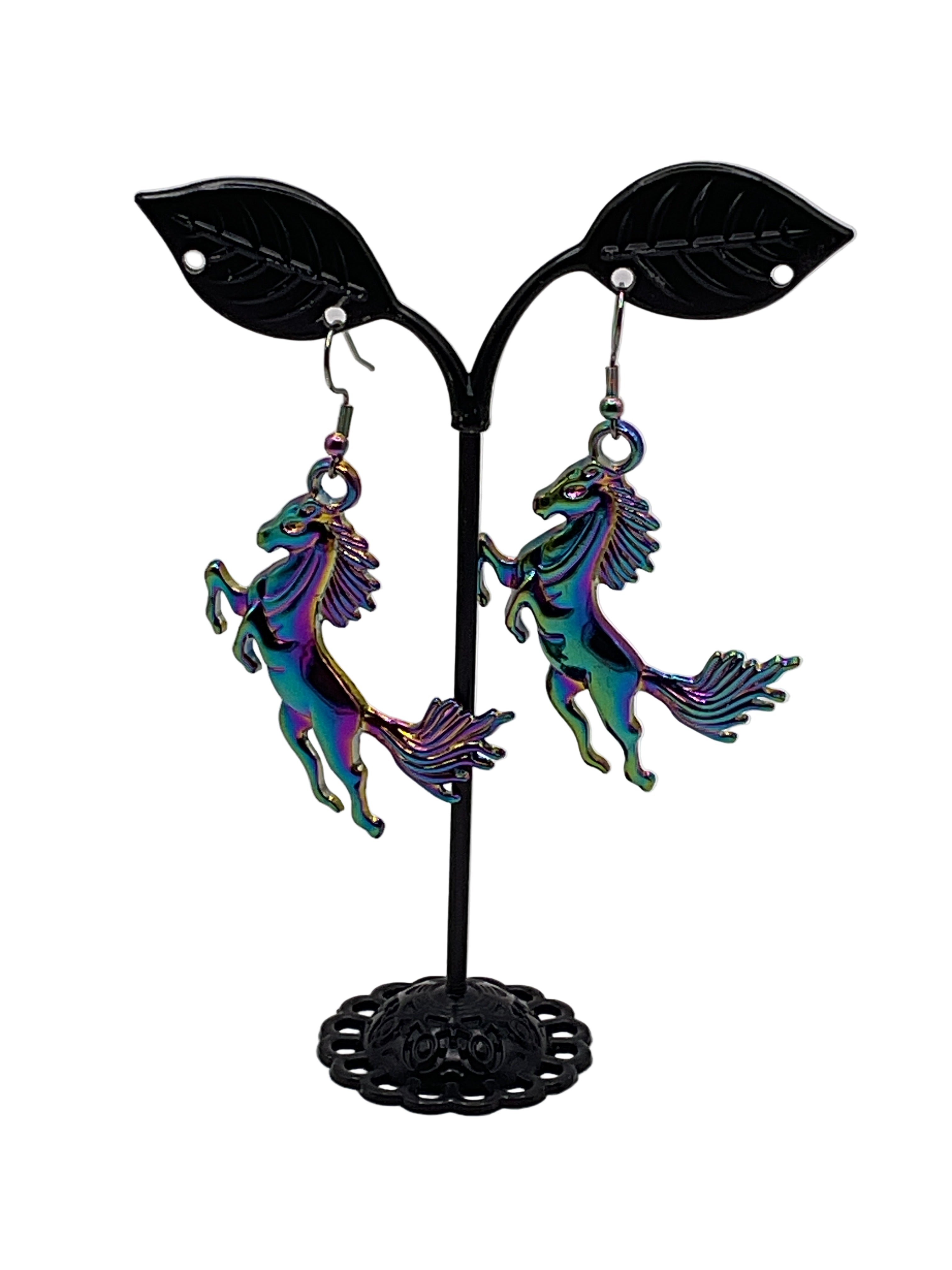 Rainbow  horse earrings