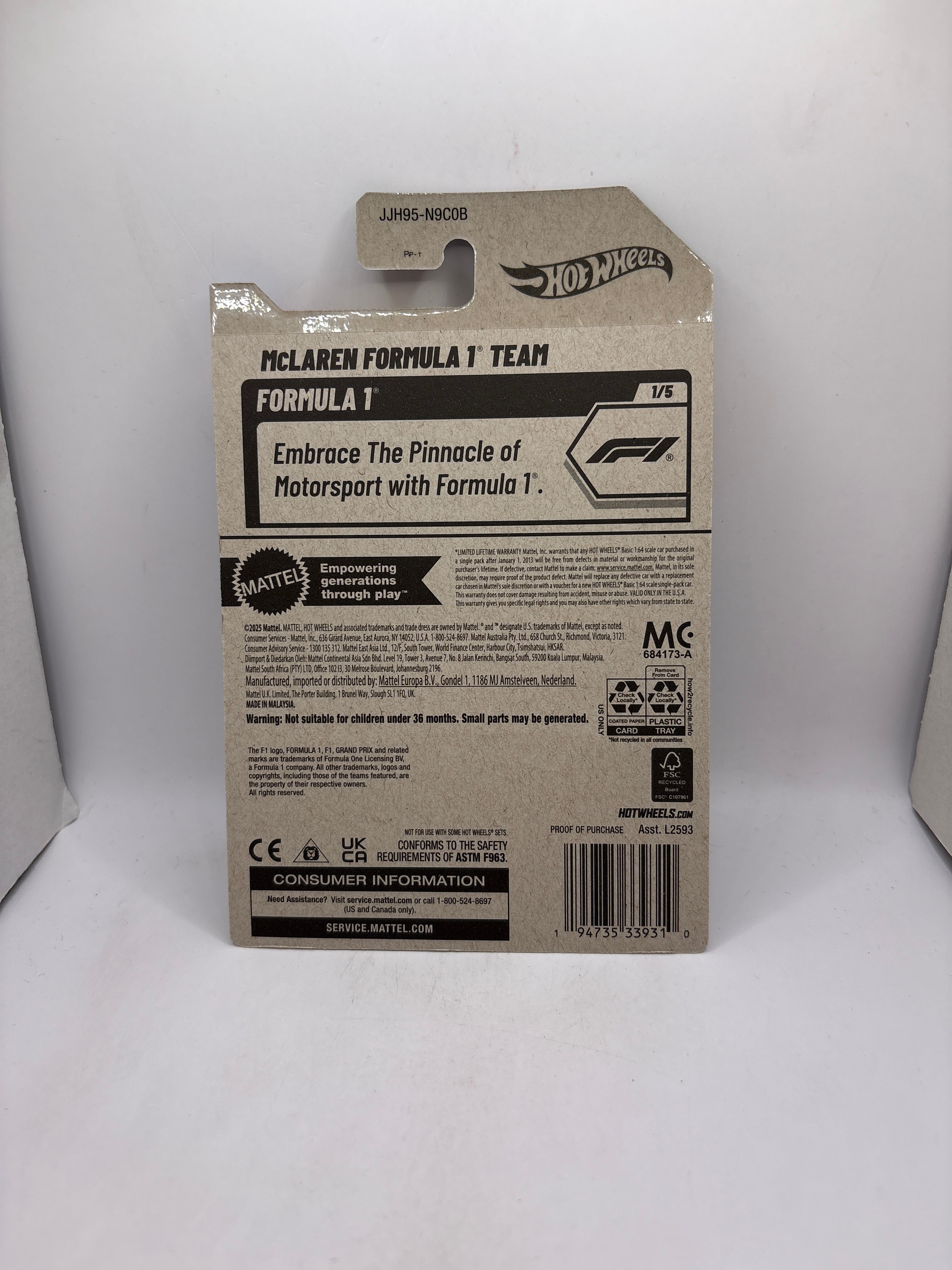 Hot Wheels McLaren Formula 1 Team Diecast