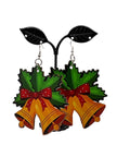 Large Wooden Christmas Earrings