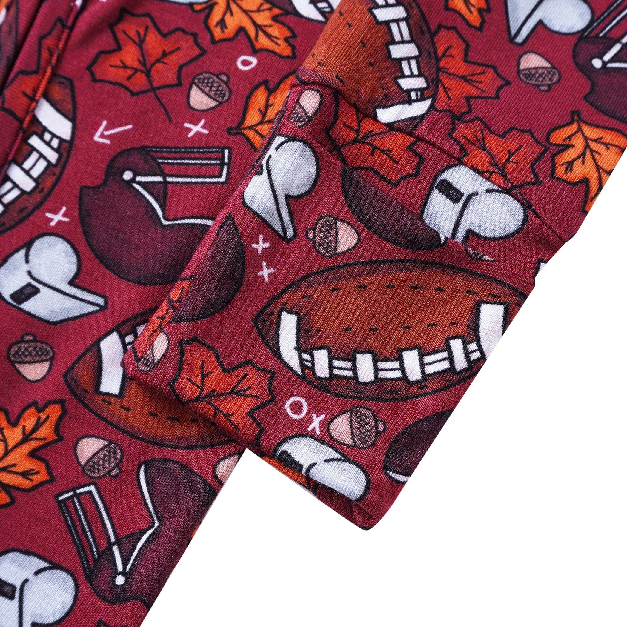 PoshTOT Fall Football Bamboo Baby Convertible Zippy Romper
