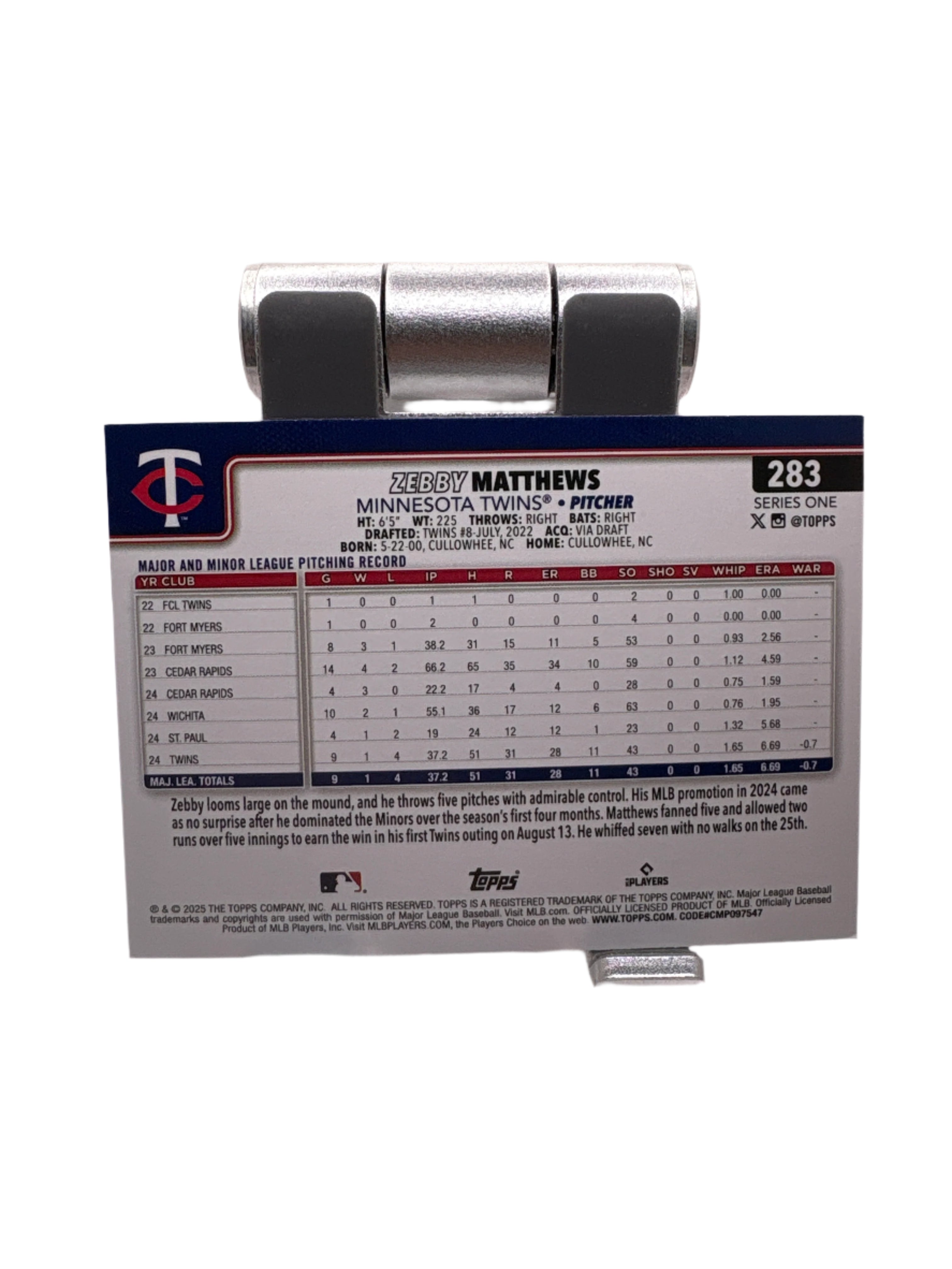 Topps Zebby Matthews