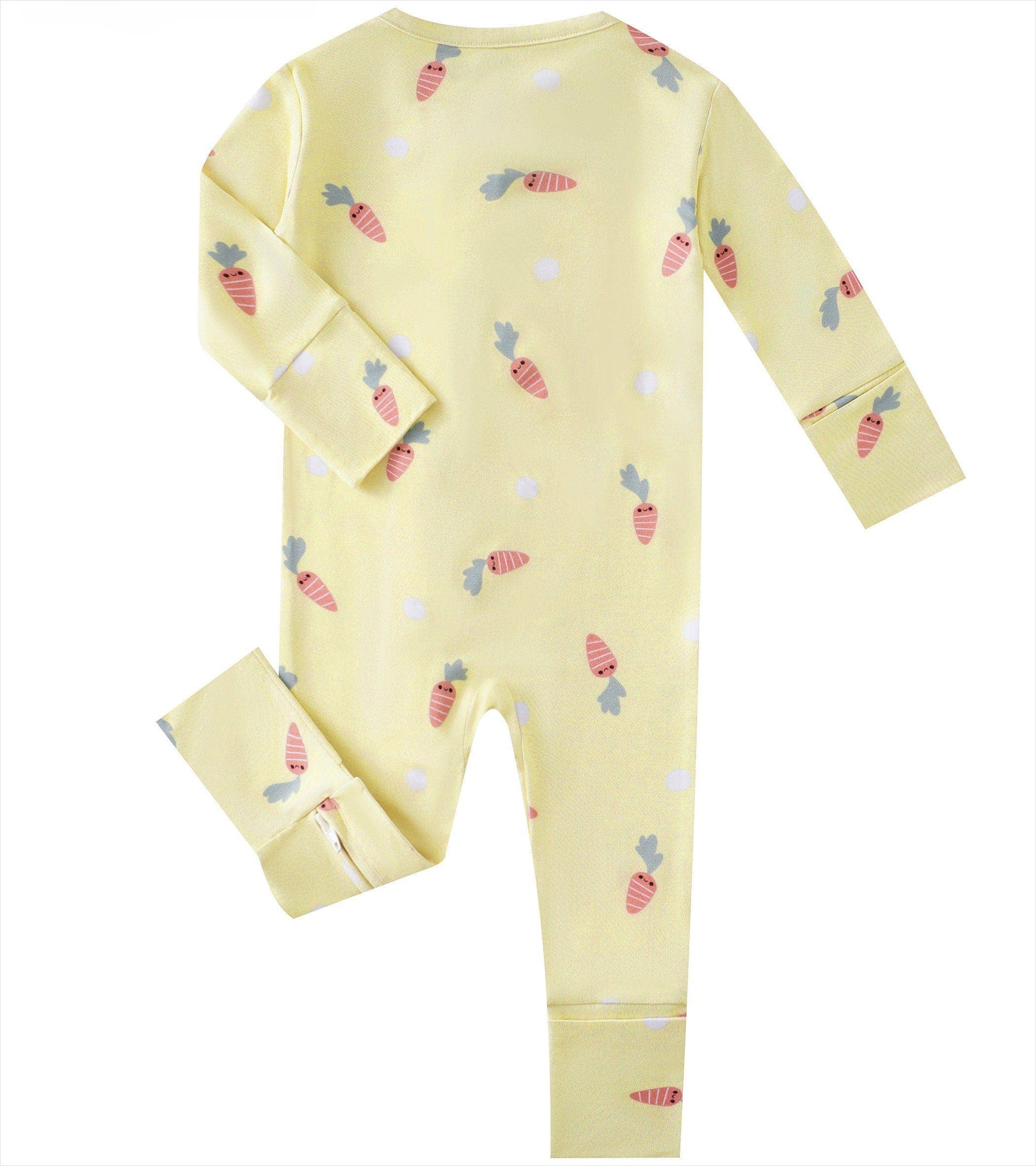 PoshTOT Carrot Bamboo Baby Convertible Zippy Romper