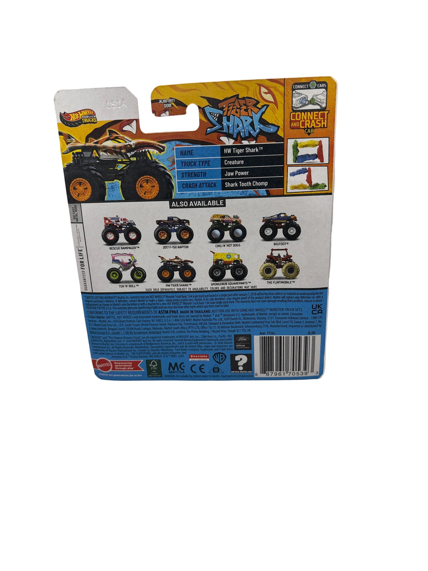 Hot Wheels HW Tiger Shark Monster Truck Diecast orange