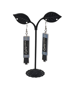 Expo marker earrings