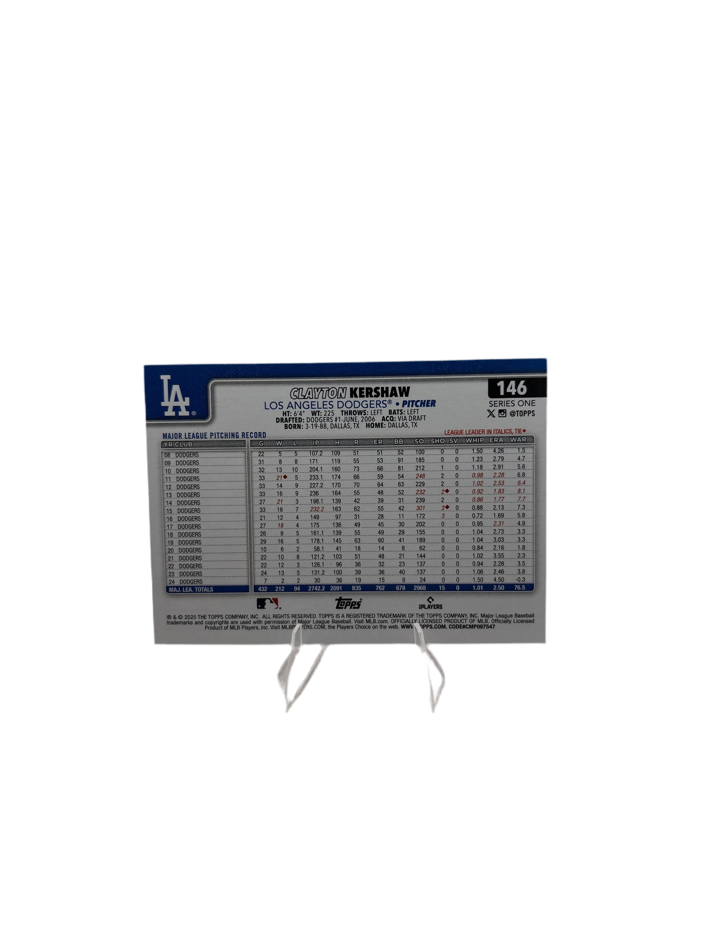 Topps Clayton Kershaw