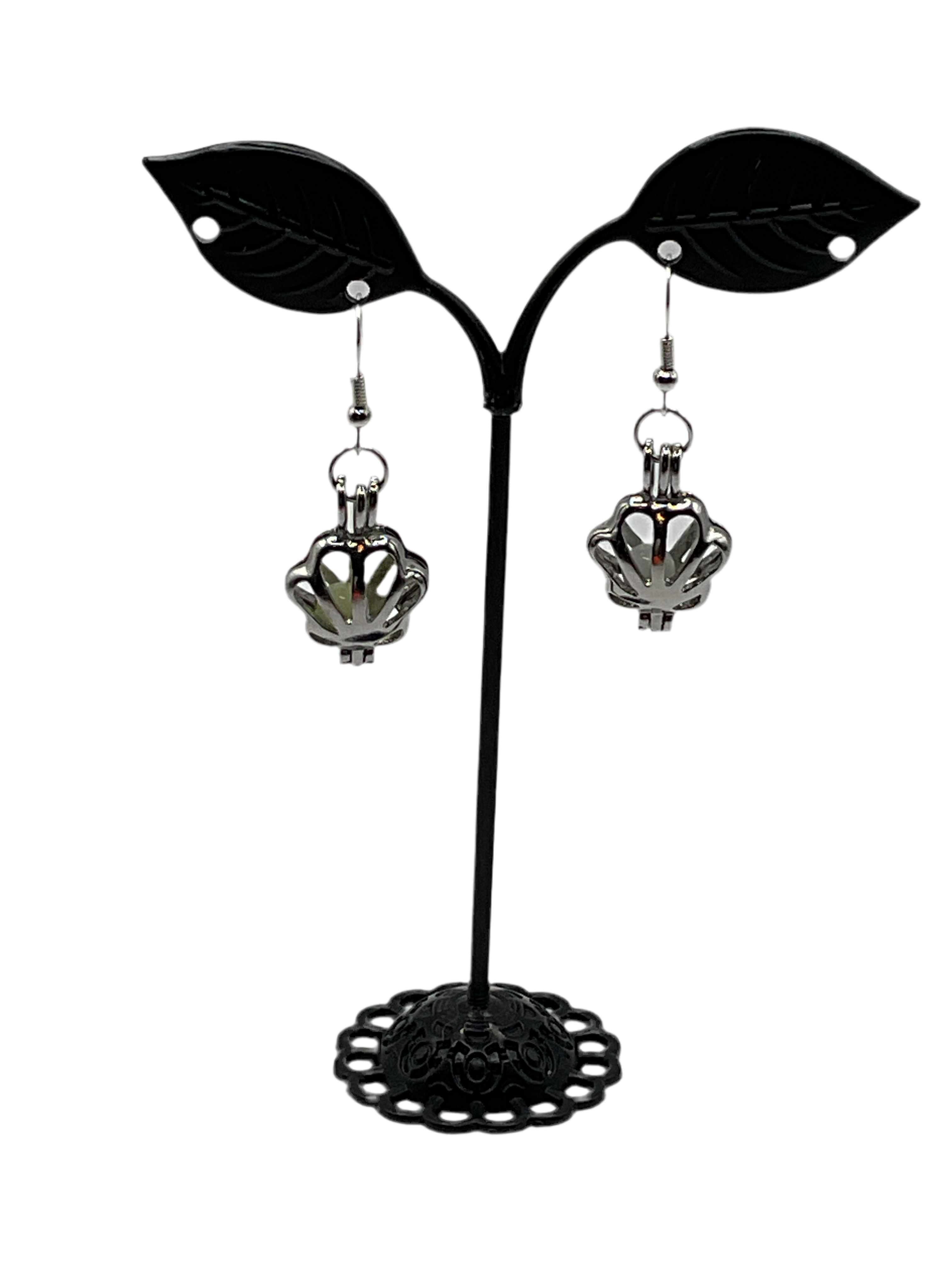 Glow in the dark sea shell earrings
