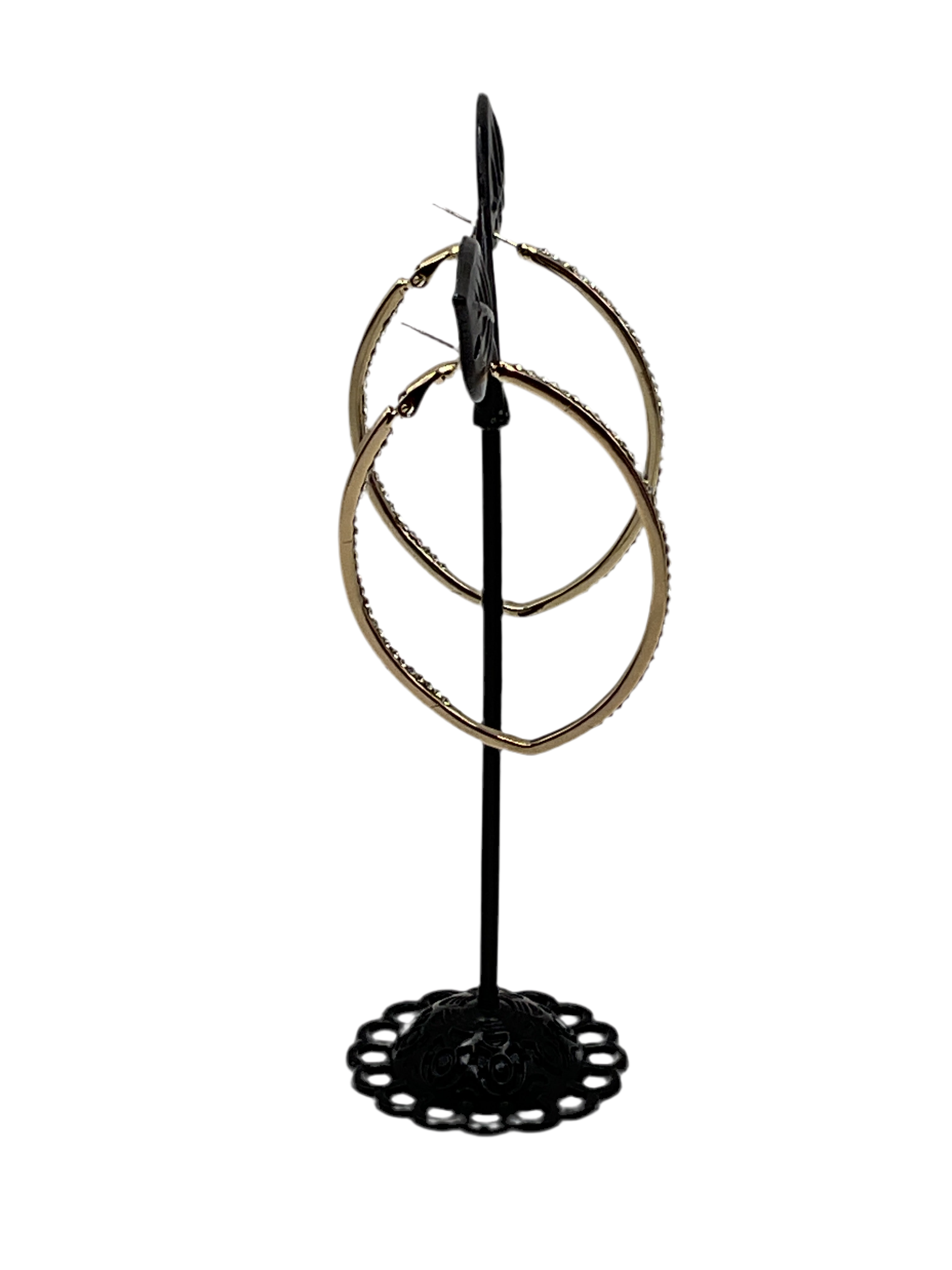 Pendientes de aro dorados brillantes