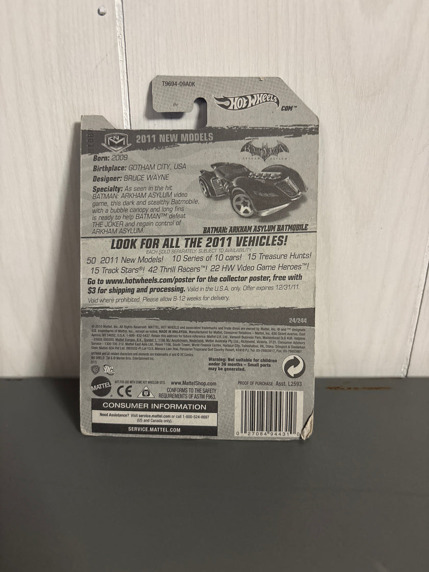 Hot Wheels Batman: Arkham Asylum Batmobile Diecast black