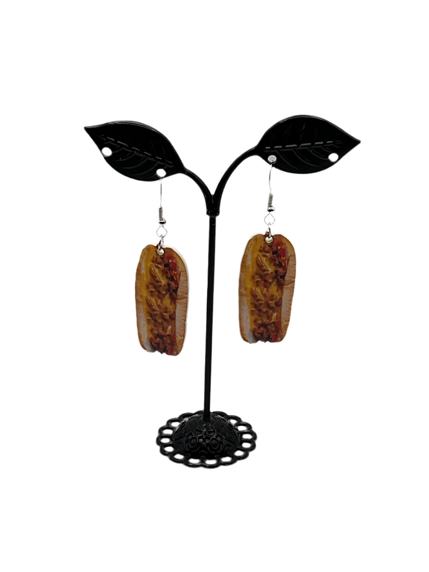 Philly cheesesteak earrings
