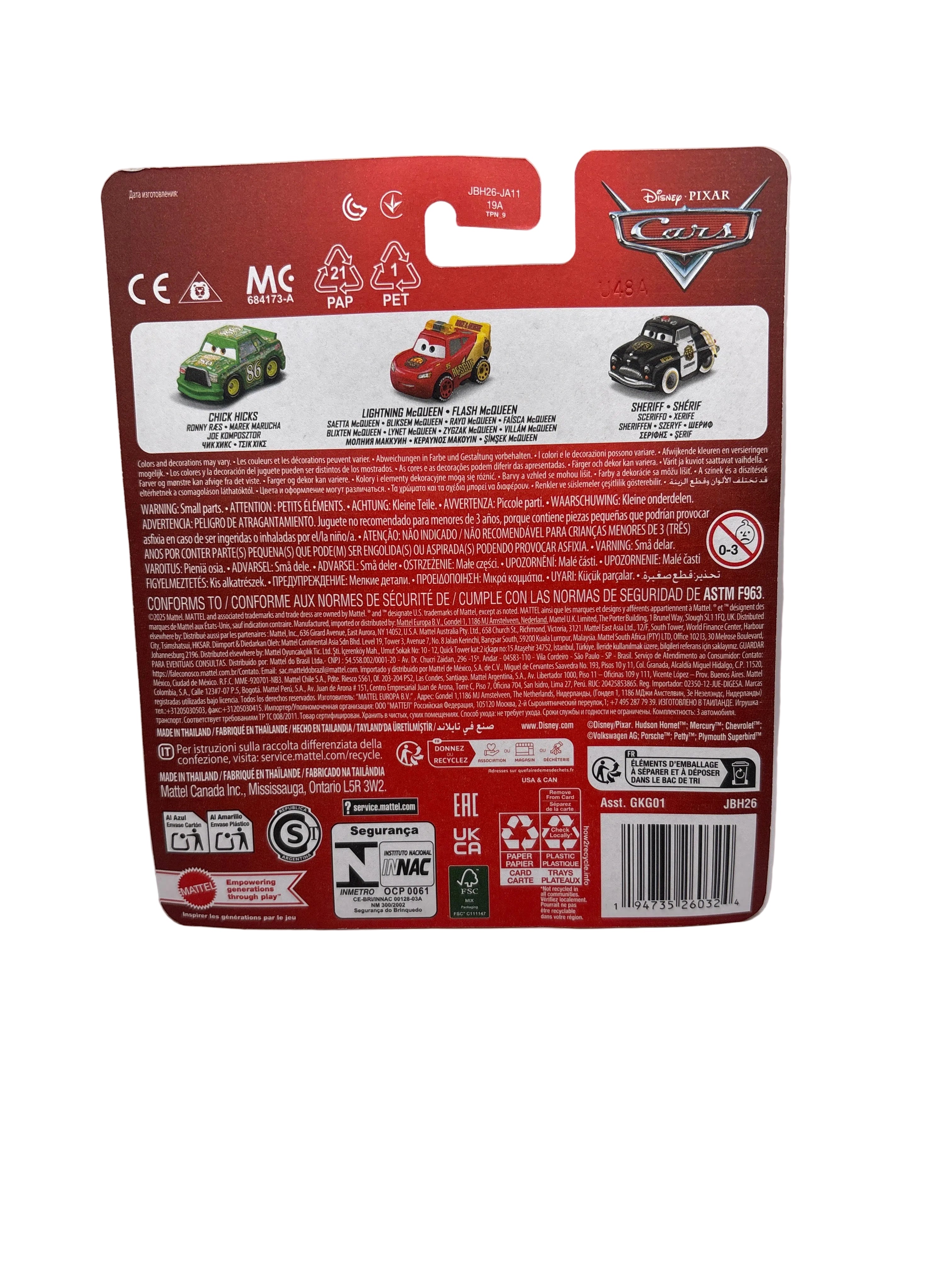 Disney Pixar Cars Chick Hicks Lightning McQueen Flash McQueen Sheriff Diecast multi color