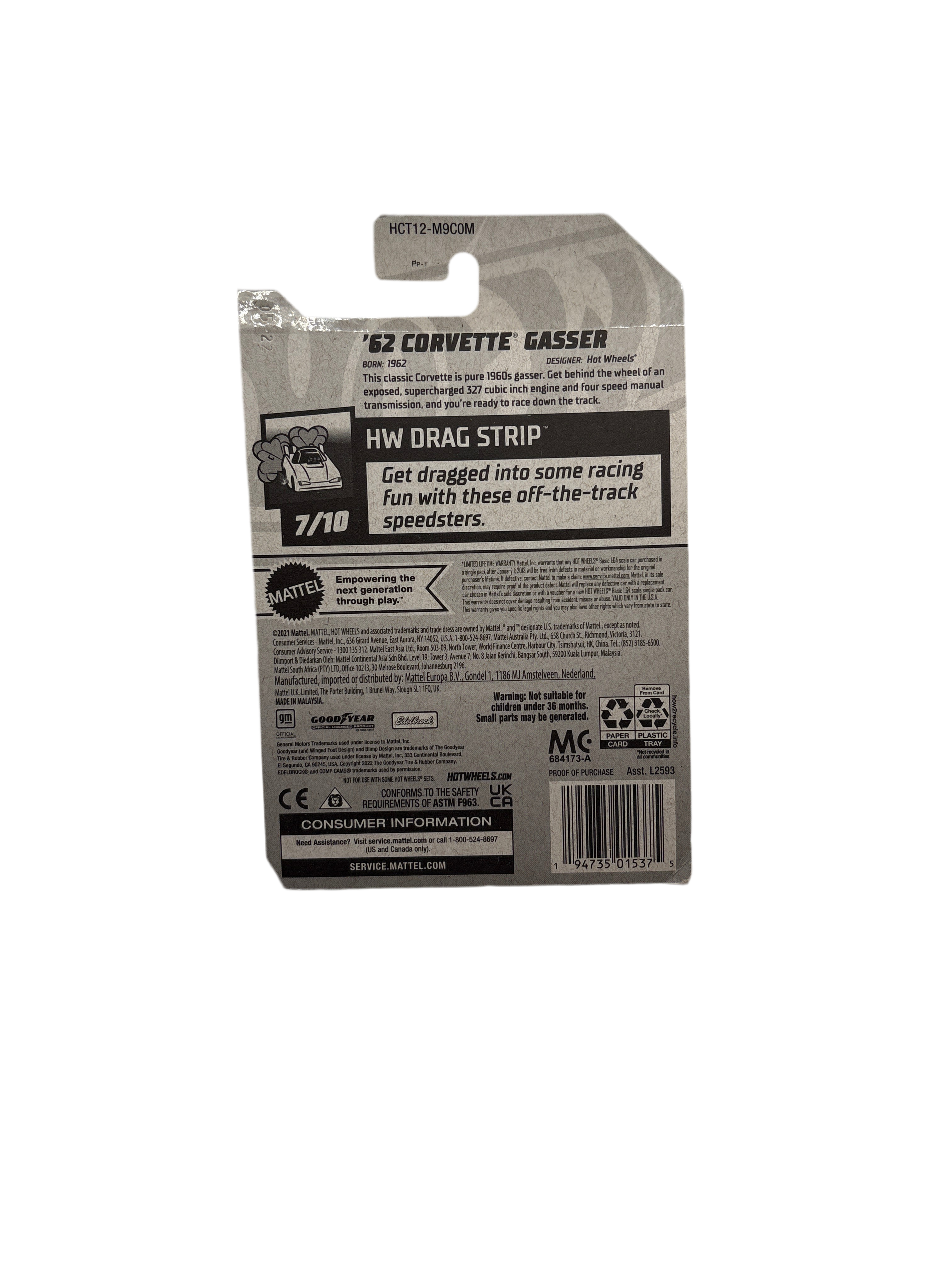 Hot Wheels 62 Corvette Gasser Diecast