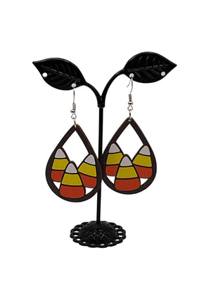 Wooden Candy Corn Earrings