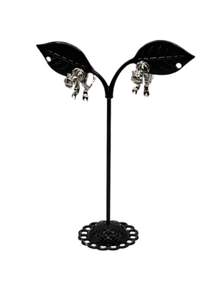 Silver Dinosaur earrings