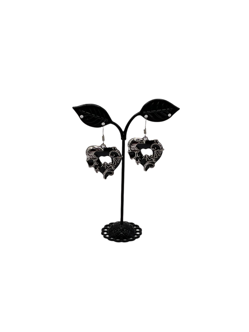 Black Heart Earrings