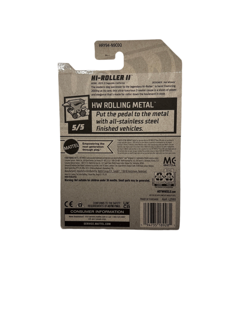 Hot Wheels Hi-Roller II Diecast multi color
