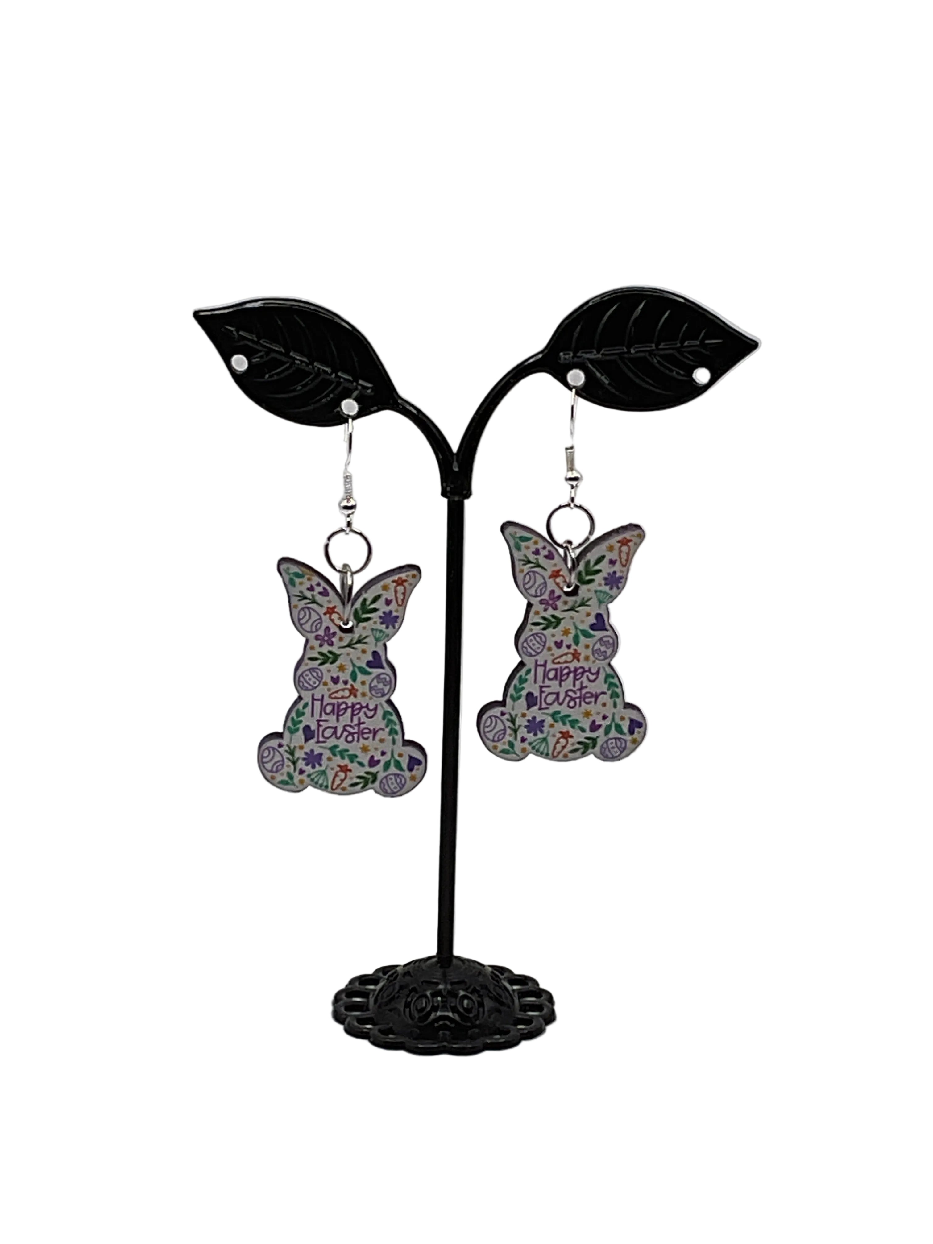 Patterened Easter Bunny Earrings