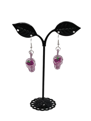 Pendientes de bebida morada