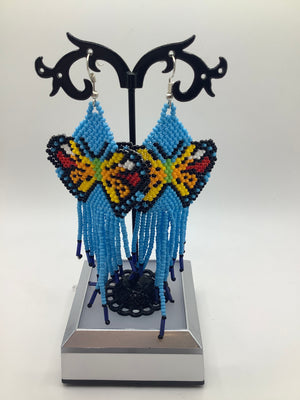 Peruvian butterfly beaded earrings