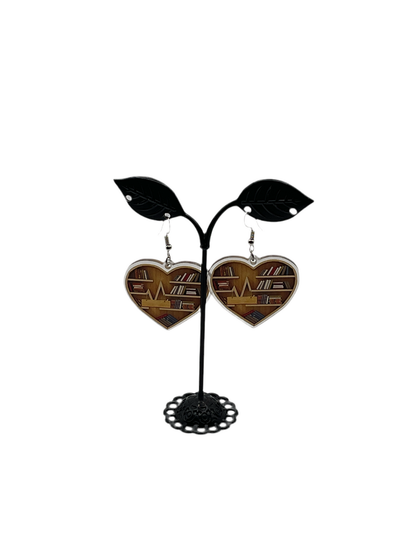 दिल w/किताबें बालियां 1ए