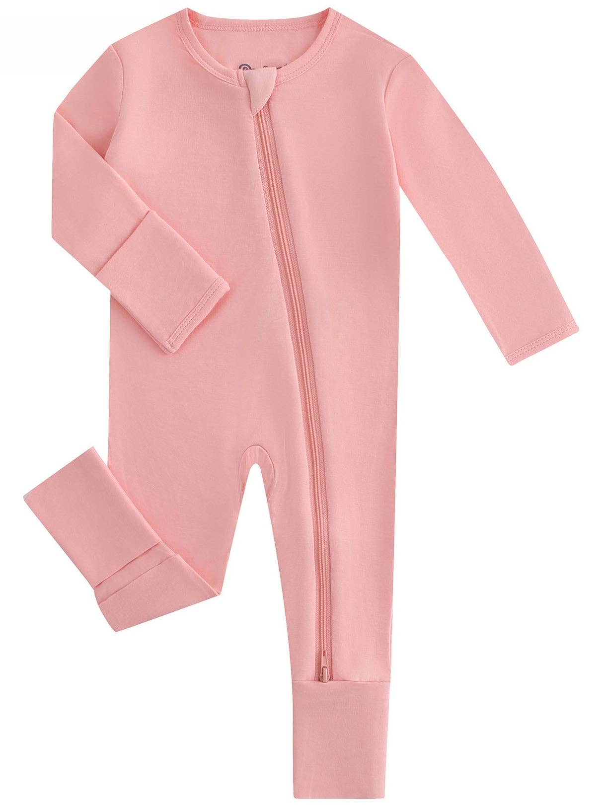 PoshTOT Peach Bamboo Baby Convertible Zippy Romper