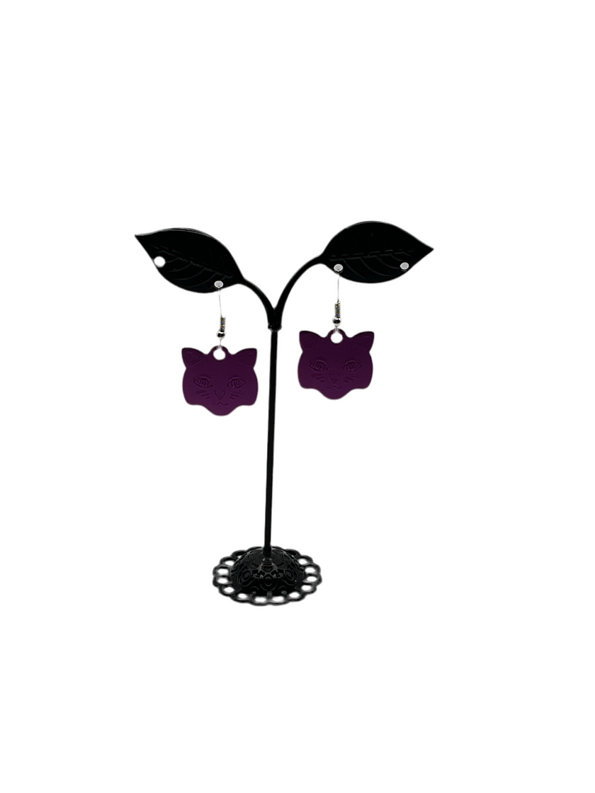 Cat tag earrings