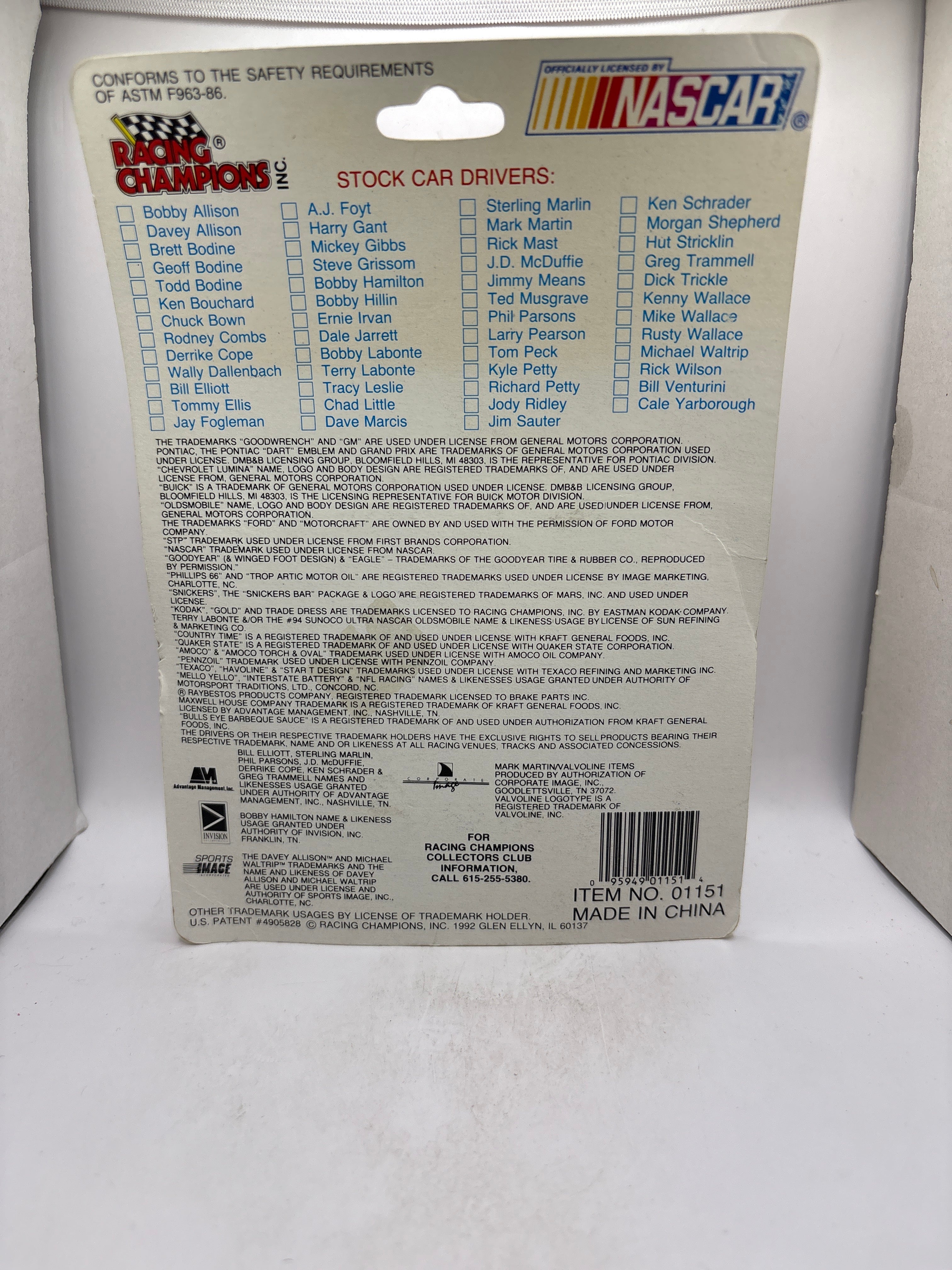 Racing Champions Michael Waltrip Diecast yellow