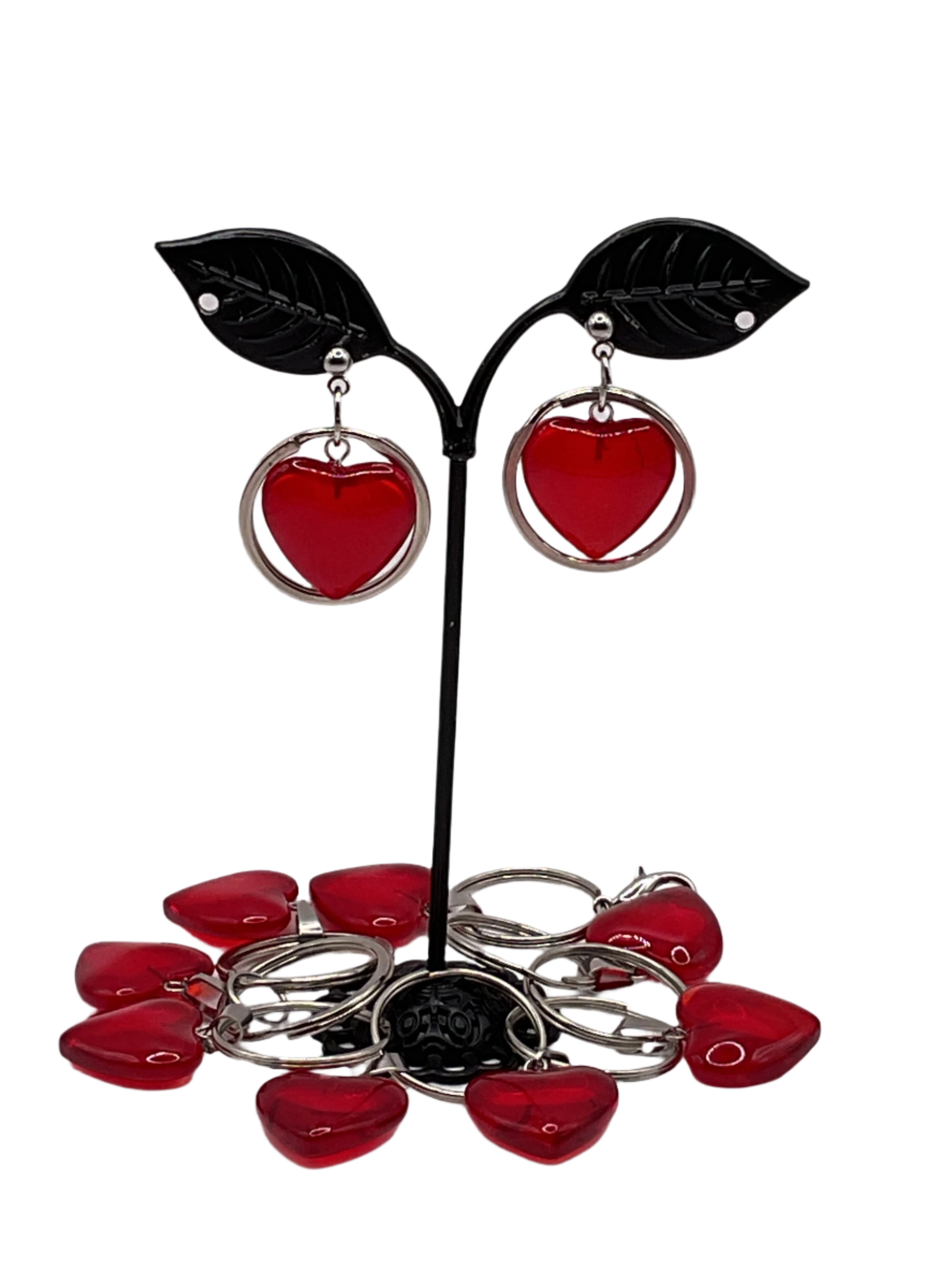 Heart Earring And Bracelet Set