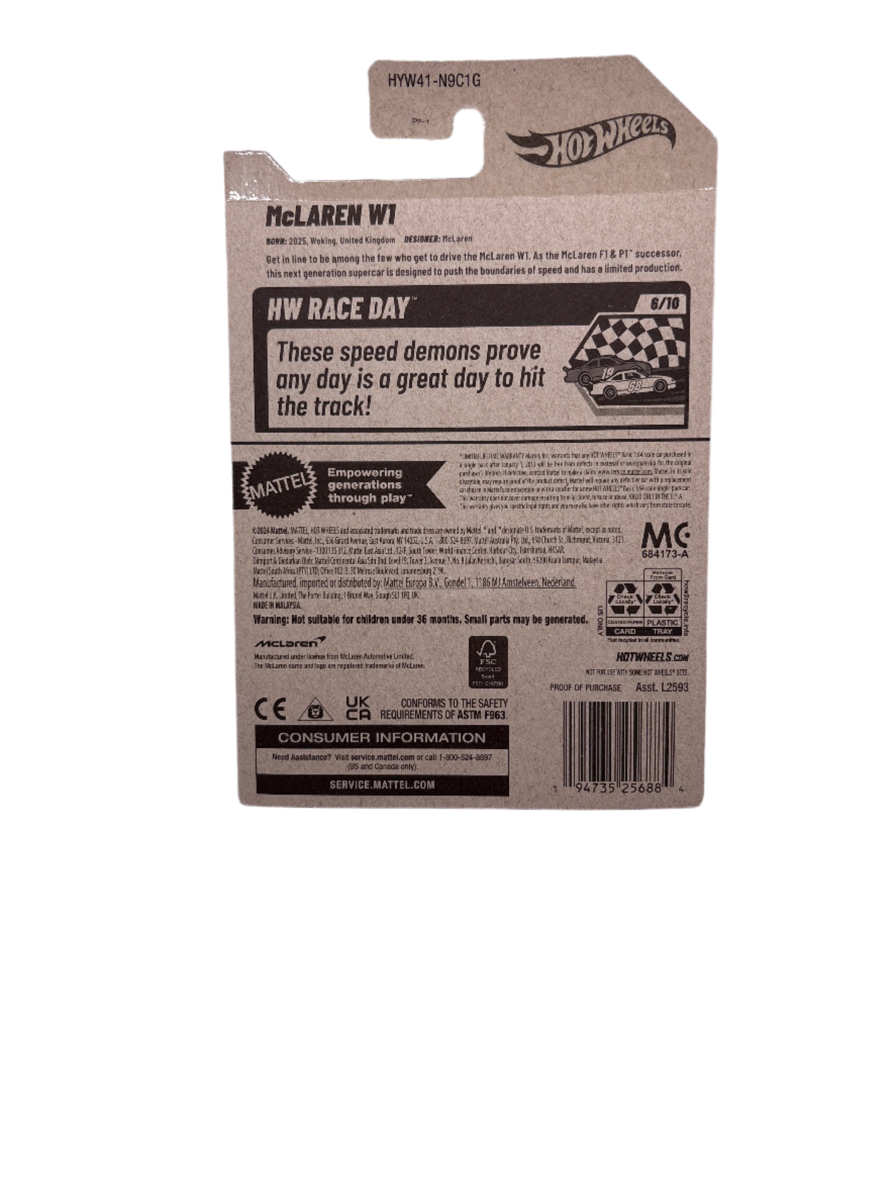 Hot Wheels McLaren W1 Diecast